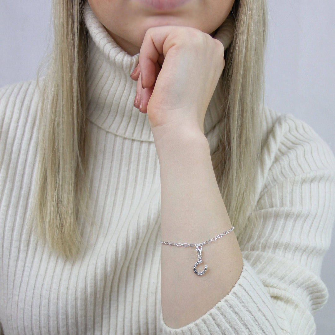 925 Sterlingsilber Charm Anhänger Hufeisen