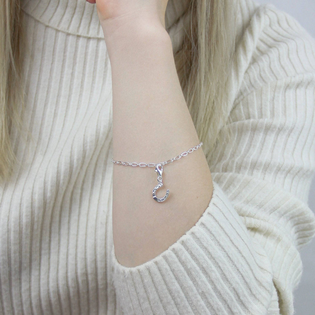 925 Sterlingsilber Charm Anhänger Hufeisen