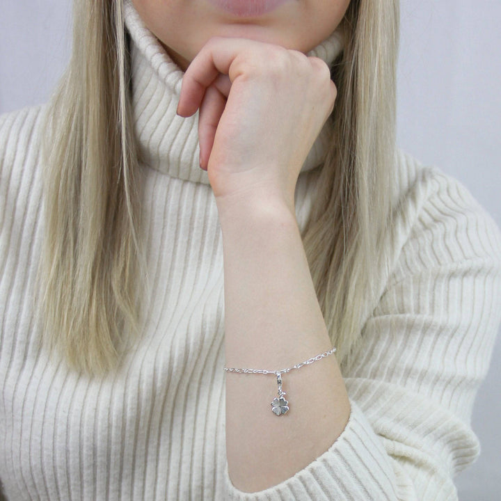 925 Sterlingsilber Charm Anhänger Kleeblatt
