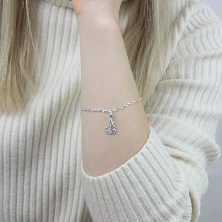 925 Sterlingsilber Charm Anhänger Kleeblatt