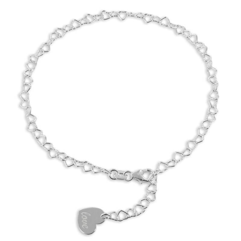 925 Sterlingsilber vergoldet Fußkette Damen Herz von Hitschmuck-Berlin