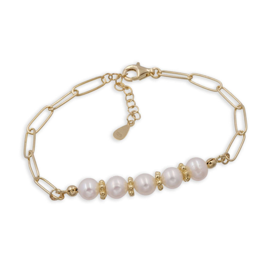 925 Sterlingsilber Fußkette Damen Süßwasser-Zuchtperlen von Hitschmuck-Berlin