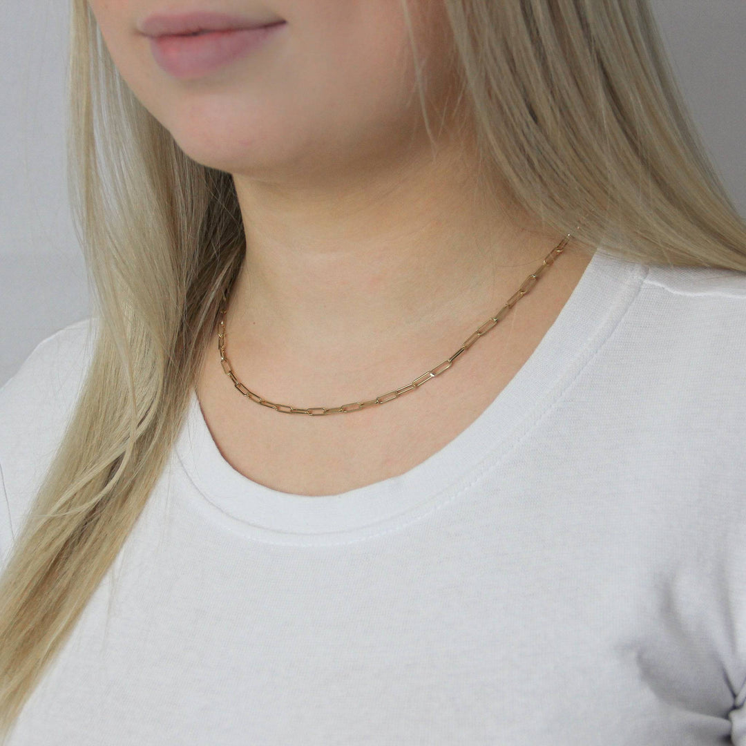 925 Sterlingsilber vergoldet Halskette Damen Ankerkette weit 3,2mm
