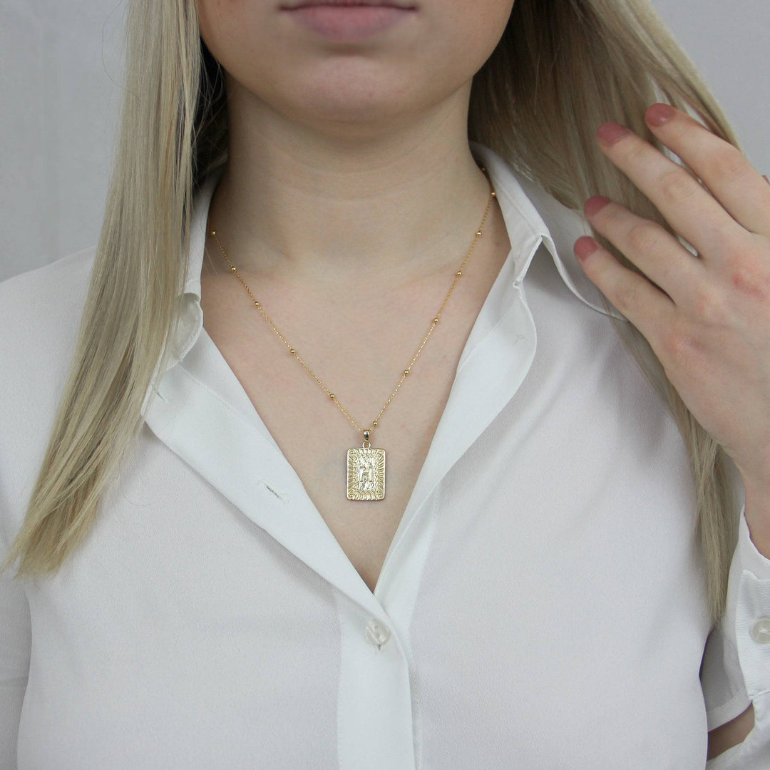 925 Sterlingsilber Halskette Damen Vintage Buchstaben Collier