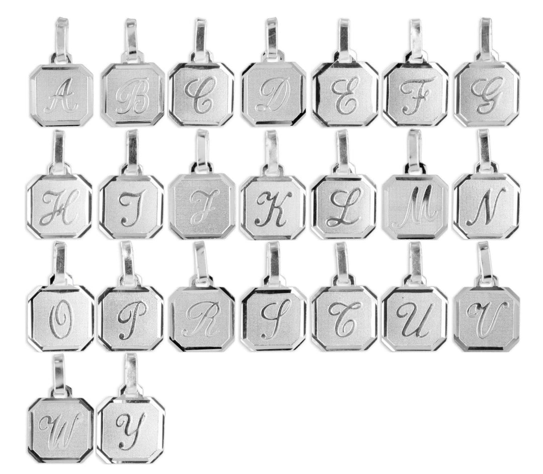 925 Sterlingsilber Halskette Damen Buchstabenplatte Anhänger