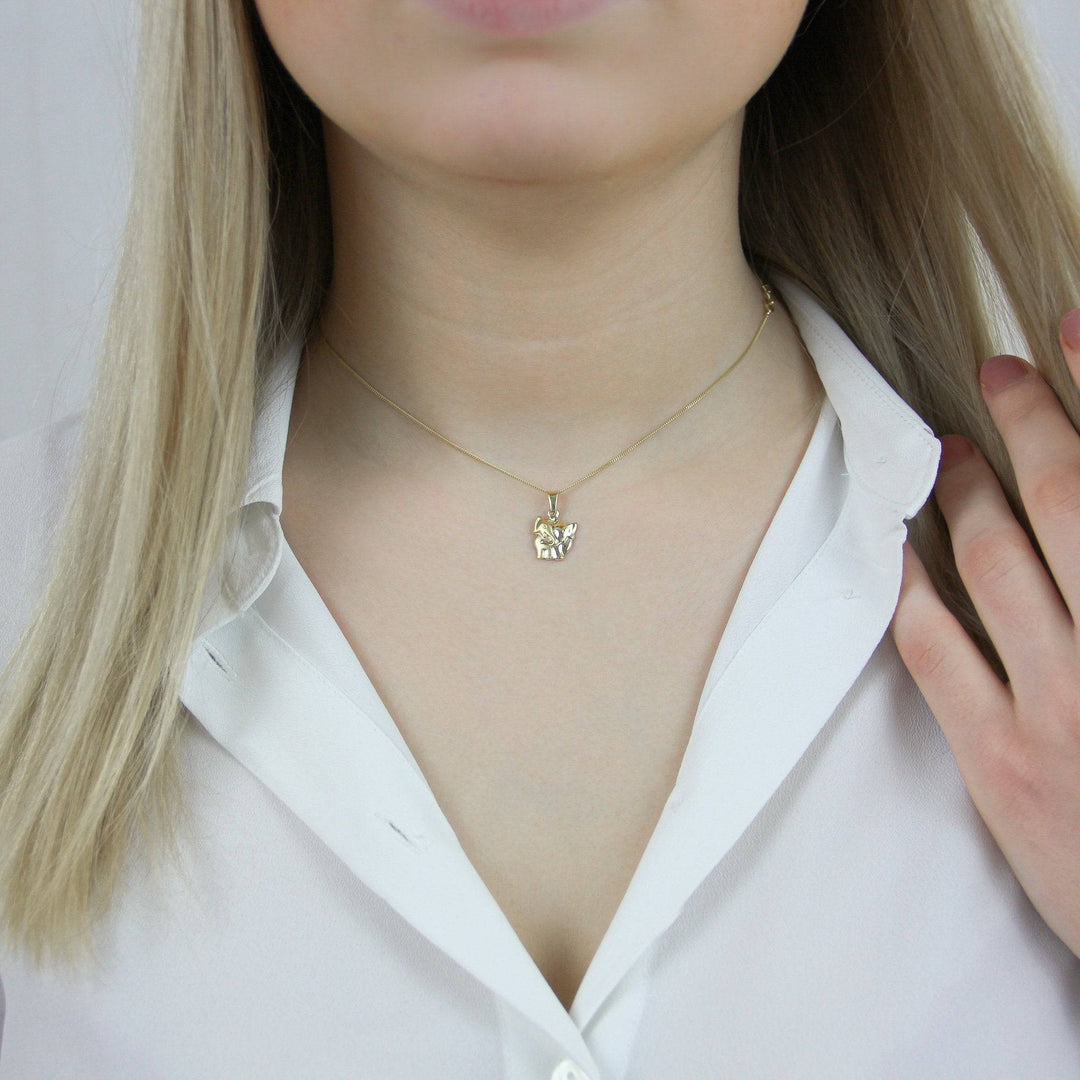 333er Gold Halskette Damen Elefanten Anhänger