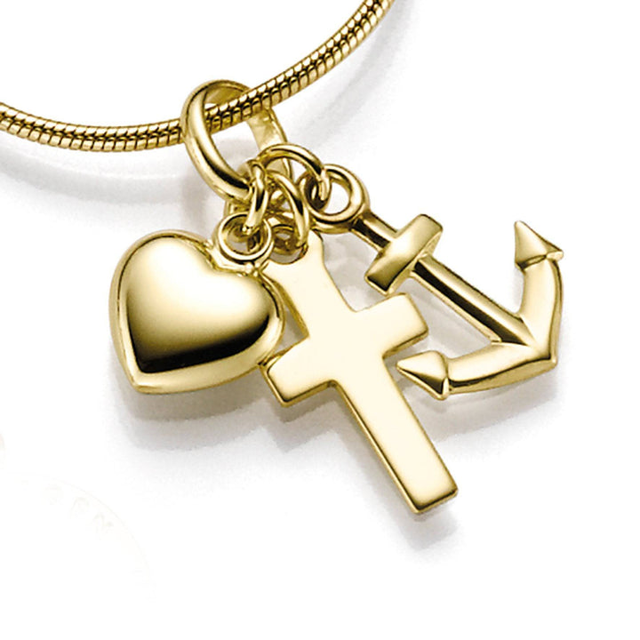 333er Gold Halskette Damen Glaube Liebe Hoffnung Anhänger von Hitschmuck-Berlin