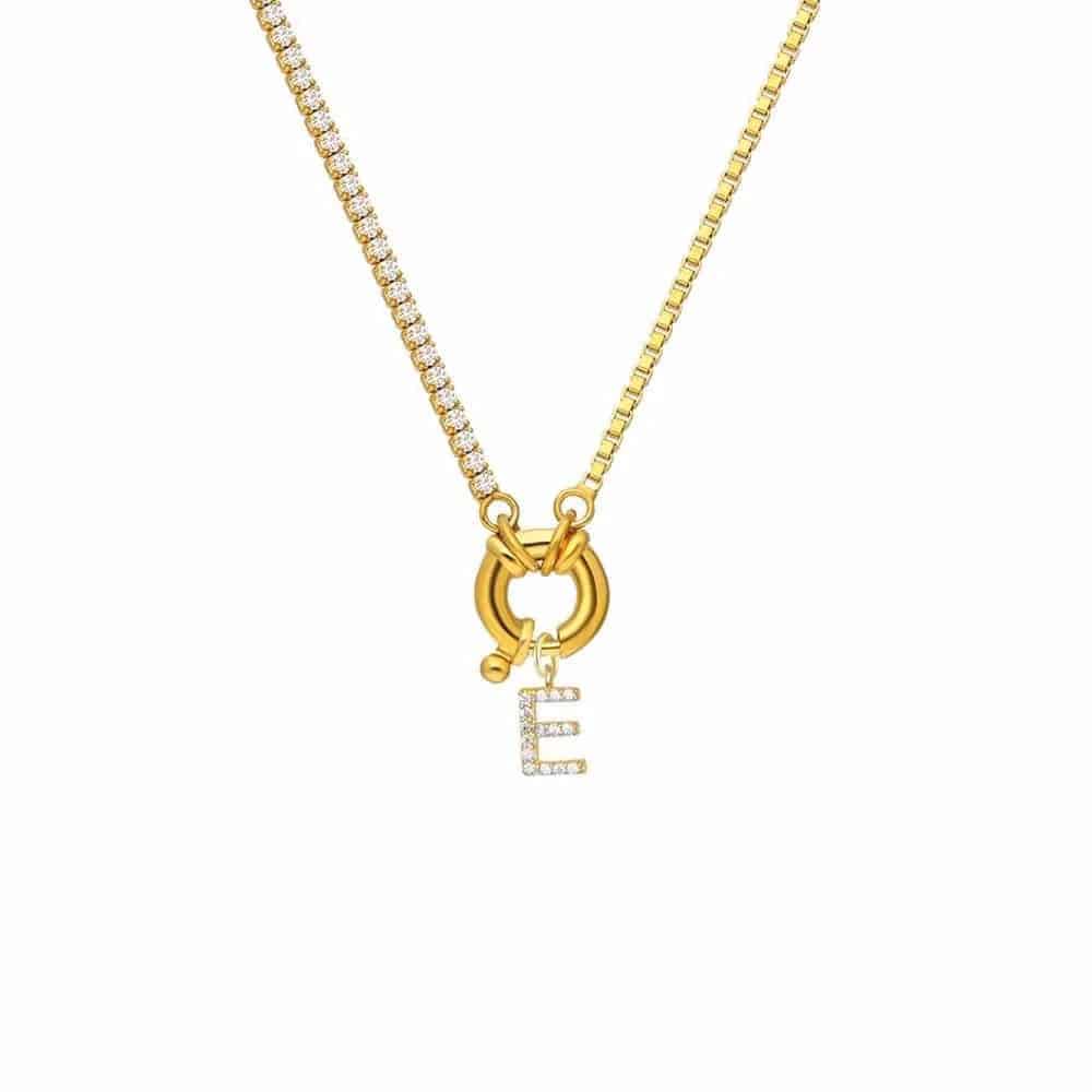 925 Sterlingsilber vergoldet Halskette Damen Buchstaben Collier von Hitschmuck-Berlin