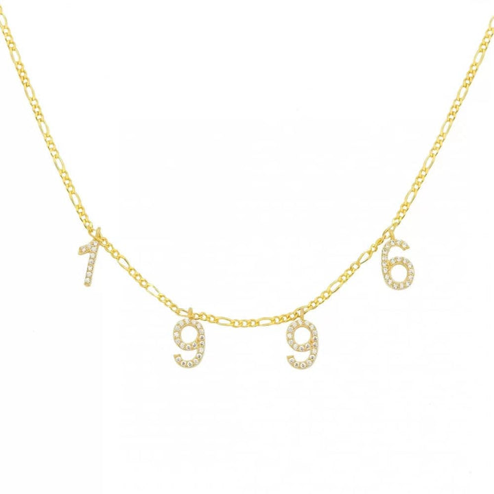 925 Sterlingsilber vergoldet Halskette Damen Zahlen Collier von Hitschmuck-Berlin