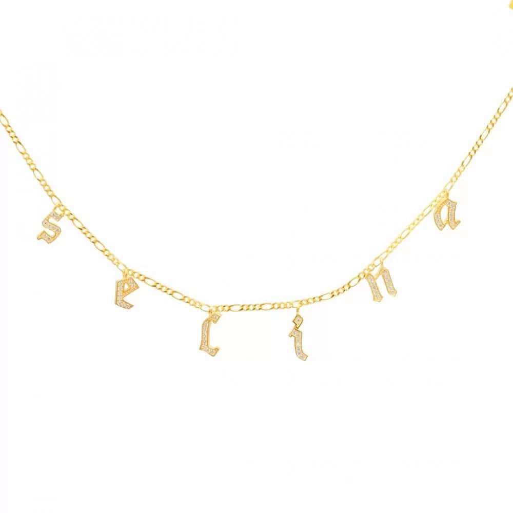 925 Sterlingsilber vergoldet Halskette Damen Choker Namenscollier 2.0 von Hitschmuck-Berlin