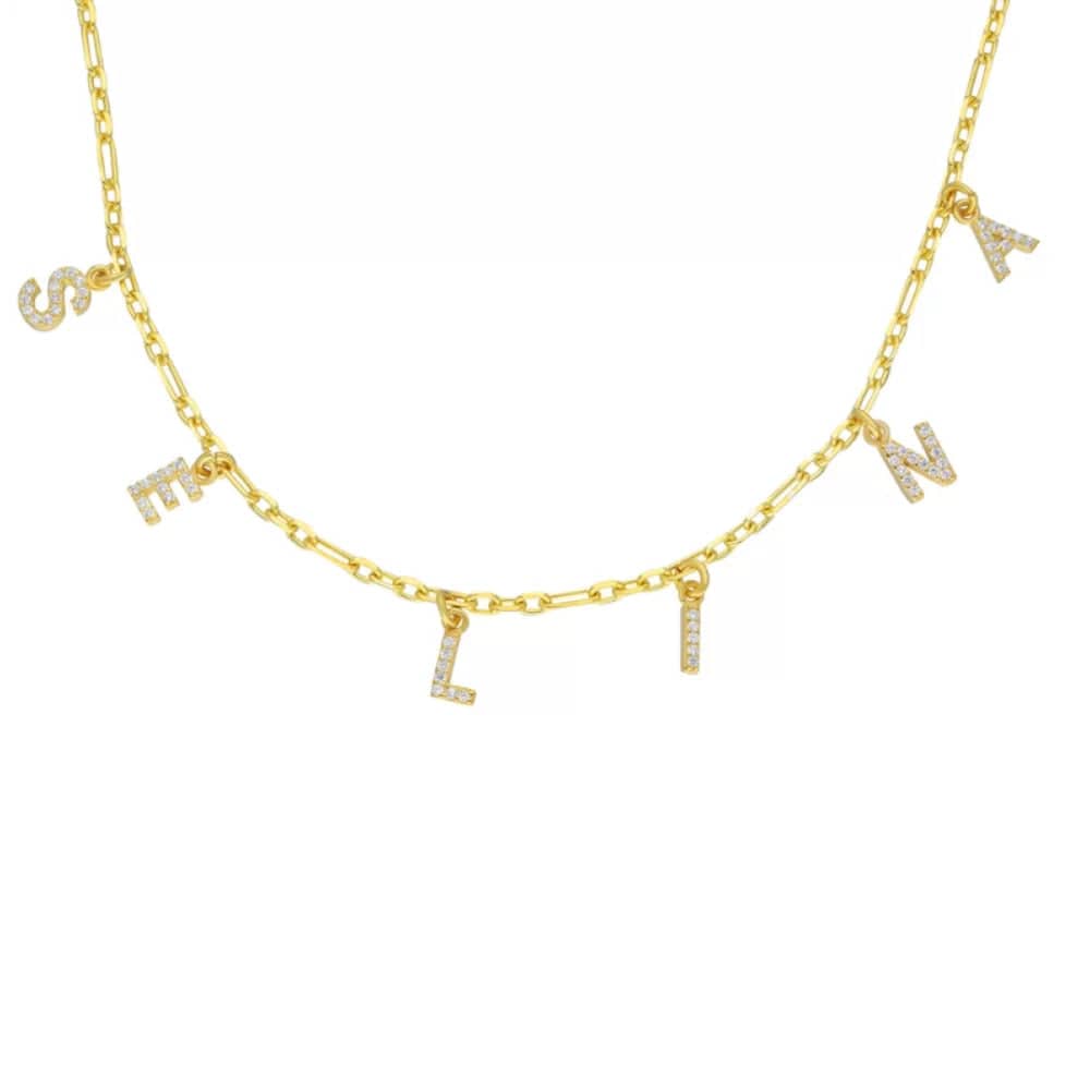 925 Sterlingsilber vergoldet Halskette Damen Choker Namenscollier von Hitschmuck-Berlin