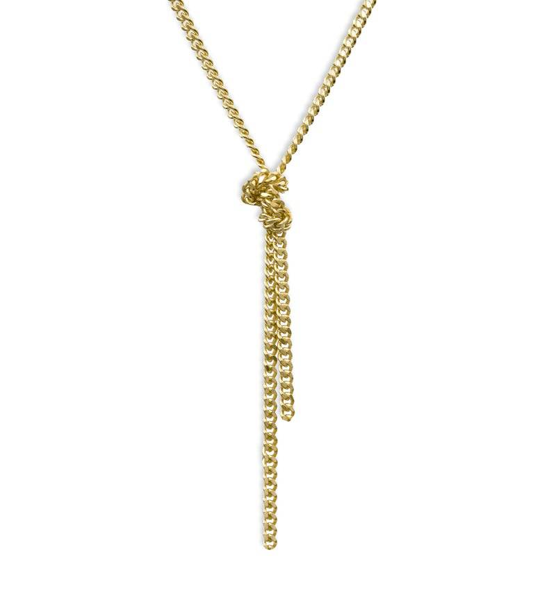 925 Sterlingsilber vergoldet Halskette Damen Knotenkette von Hitschmuck-Berlin