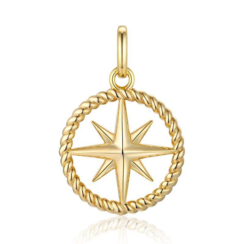 925 Sterlingsilber vergoldet Halskette Damen Stern Anhänger von Hitschmuck-Berlin