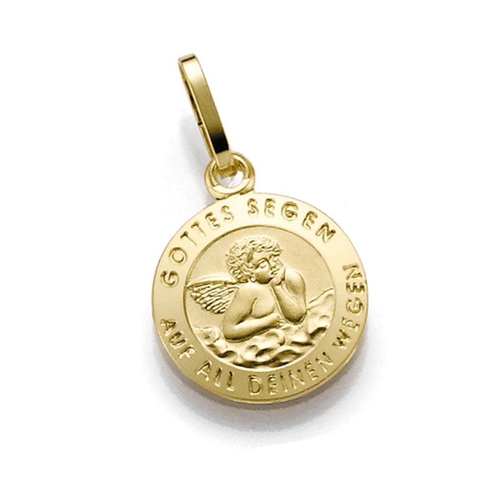 333er Gold Halskette Damen Schutzengel Anhänger von Hitschmuck-Berlin