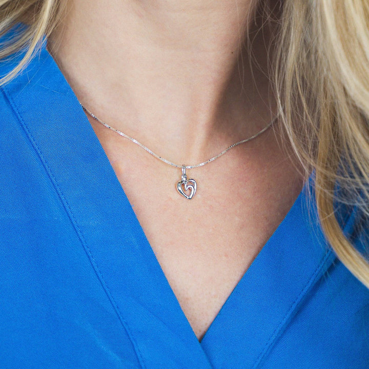 925 Sterlingsilber Halskette Damen Herzanhänger