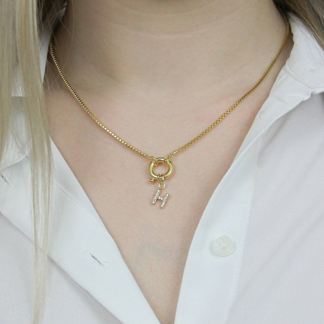 925 Sterlingsilber vergoldet Halskette Damen Buchstaben Collier