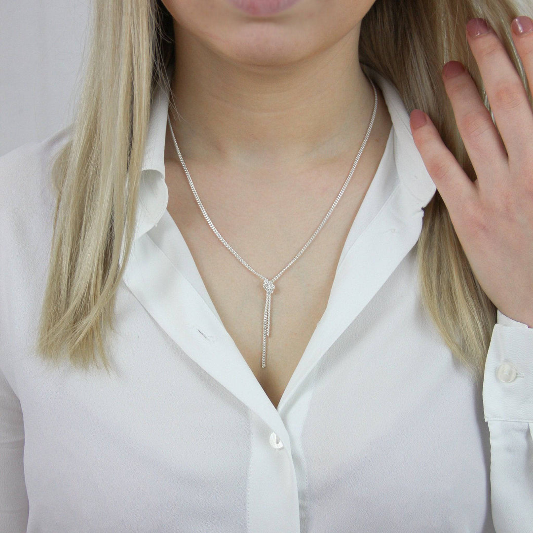 925 Sterlingsilber vergoldet Halskette Damen Knotenkette