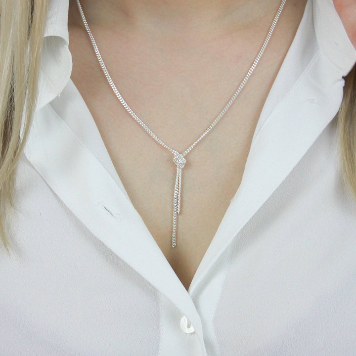 925 Sterlingsilber vergoldet Halskette Damen Knotenkette
