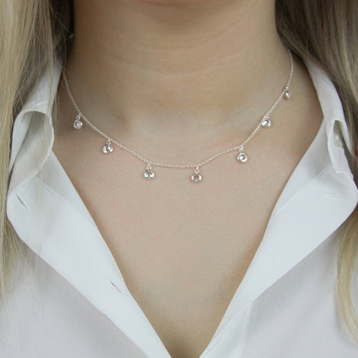 925 Sterlingsilber vergoldet Halskette Damen Kristall Collier Zirkonia