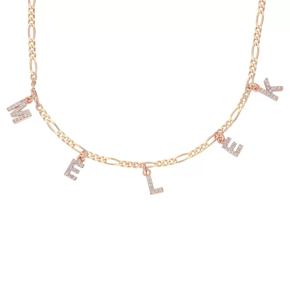 925 Sterlingsilber vergoldet Halskette Damen Choker Namenscollier
