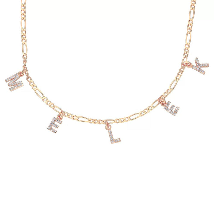 925 Sterlingsilber vergoldet Halskette Damen Choker Namenscollier