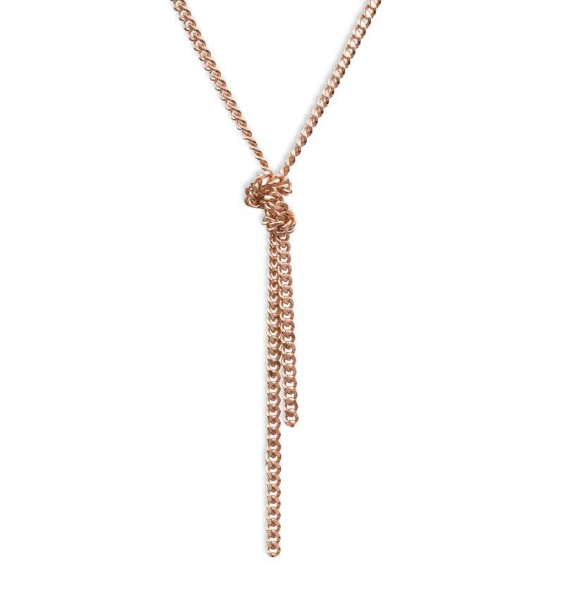 925 Sterlingsilber vergoldet Halskette Damen Knotenkette
