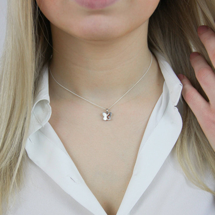 925 Sterlingsilber Halskette Damen Schmetterling Anhänger