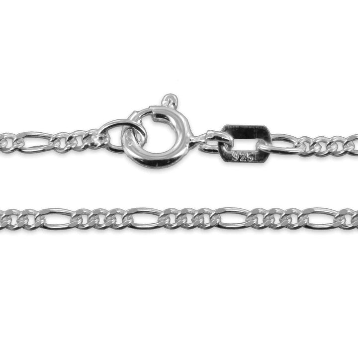 925 Sterlingsilber vergoldet Halskette Damen Figarokette