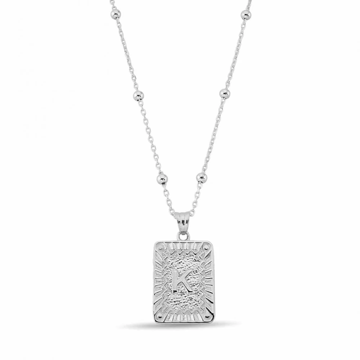 925 Sterlingsilber Halskette Damen Vintage Buchstaben Collier