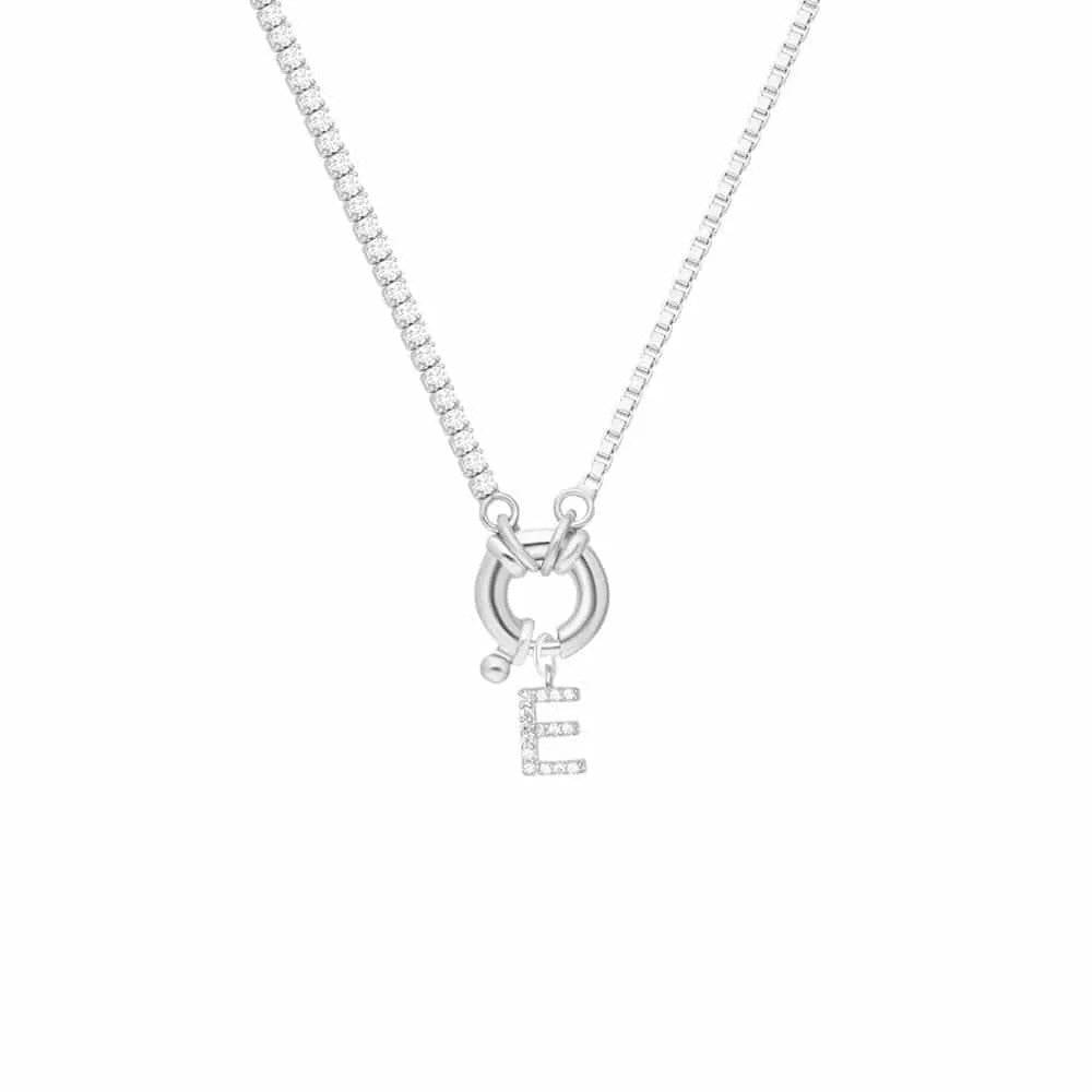 925 Sterlingsilber vergoldet Halskette Damen Buchstaben Collier