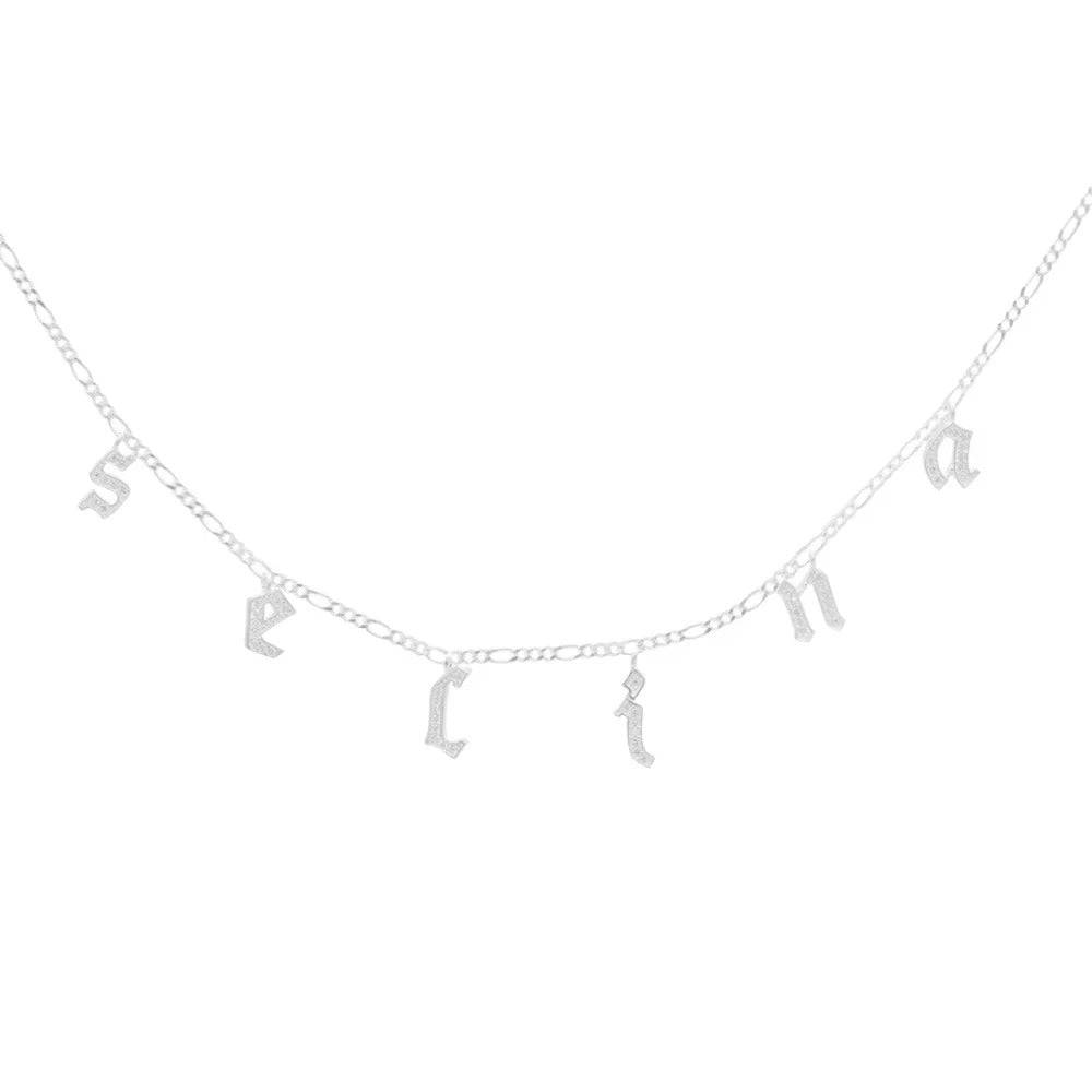 925 Sterlingsilber vergoldet Halskette Damen Choker Namenscollier 2.0