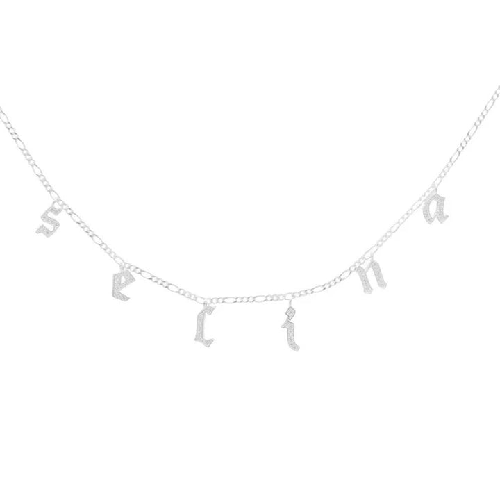 925 Sterlingsilber vergoldet Halskette Damen Choker Namenscollier 2.0