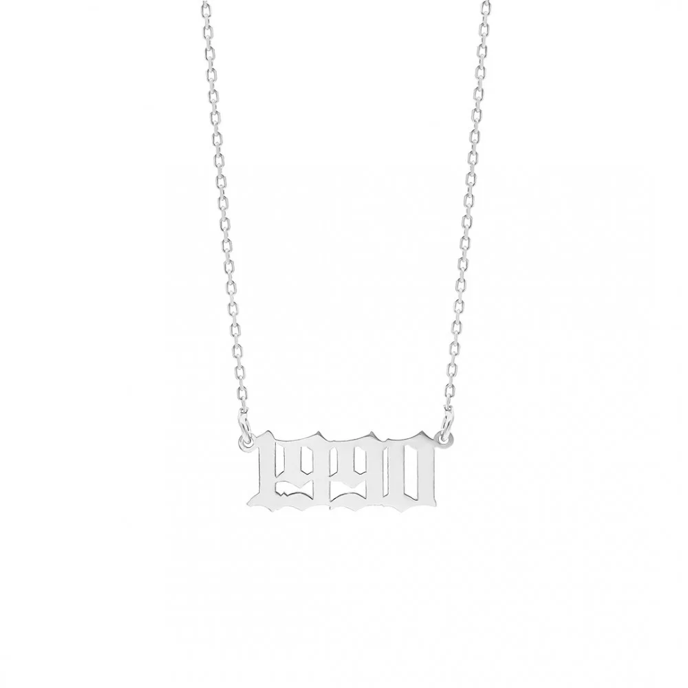 925 Sterlingsilber vergoldet Halskette Damen Datumskette