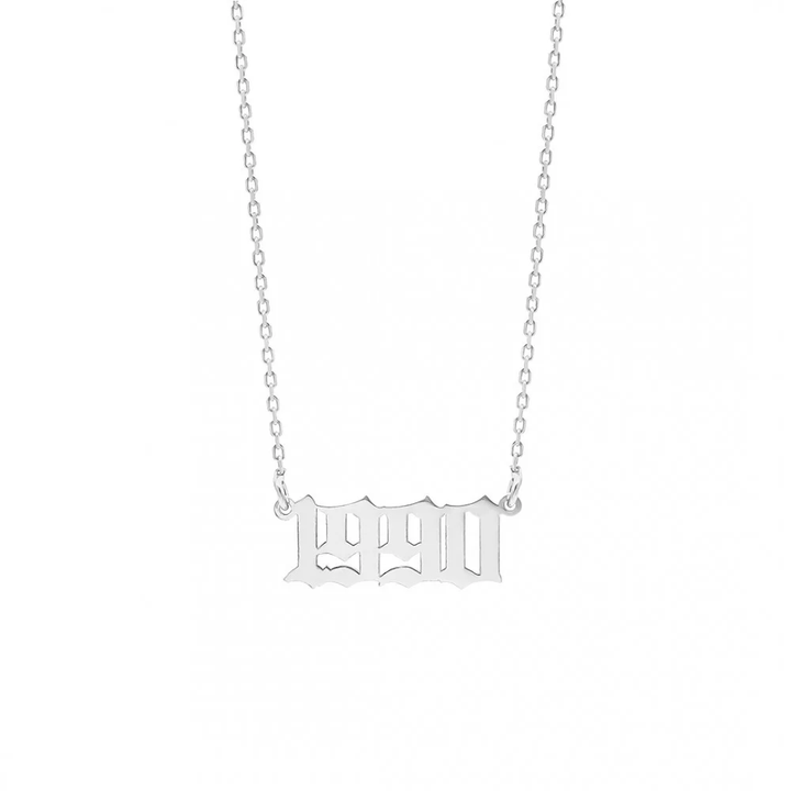 925 Sterlingsilber vergoldet Halskette Damen Datumskette