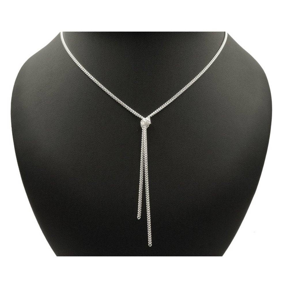 925 Sterlingsilber vergoldet Halskette Damen Knotenkette