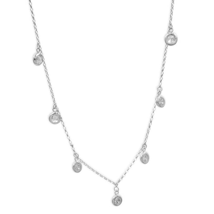 925 Sterlingsilber vergoldet Halskette Damen Kristall Collier Zirkonia