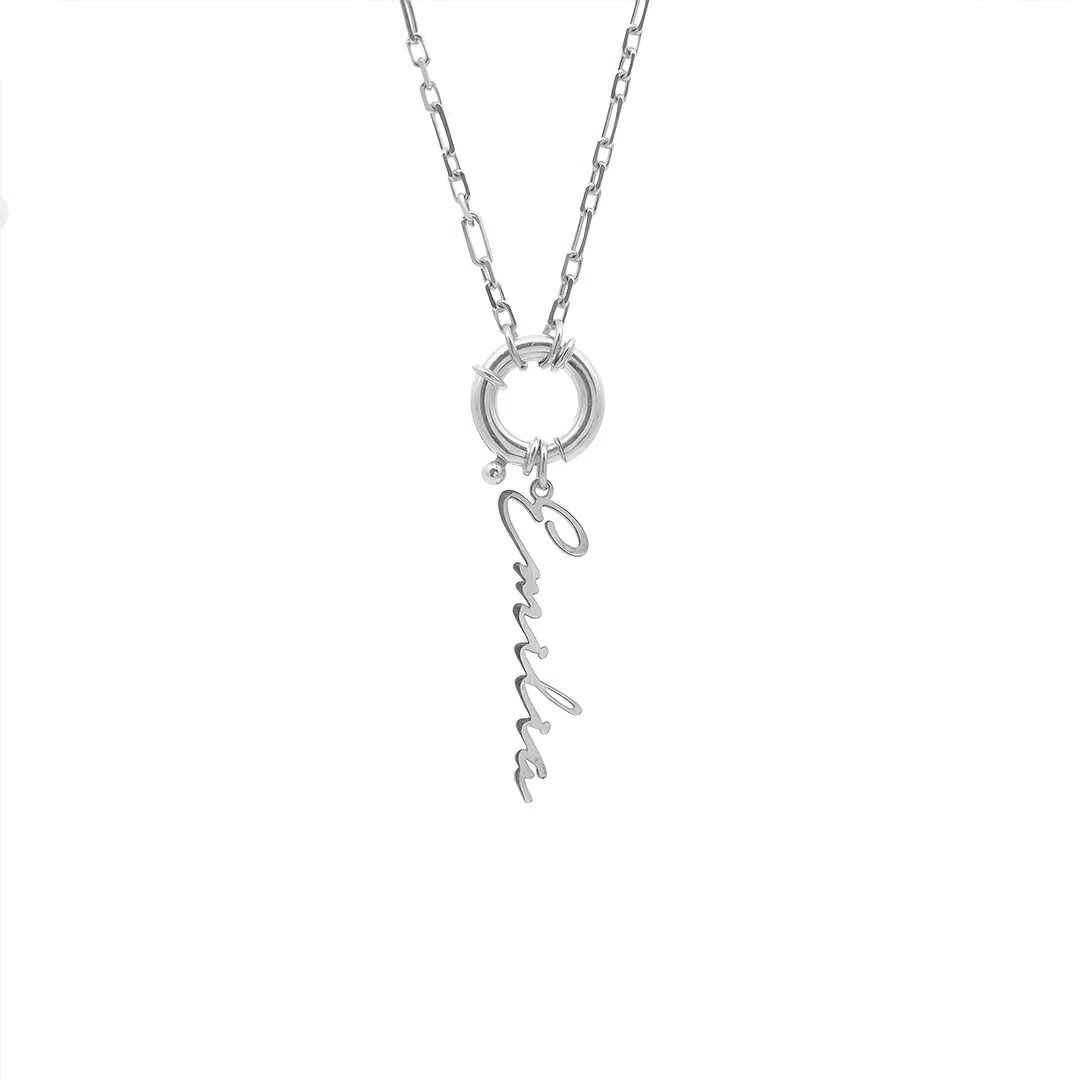 925 Sterlingsilber vergoldet Halskette Damen Namenskette Signatur