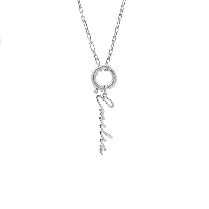 925 Sterlingsilber vergoldet Halskette Damen Namenskette Signatur