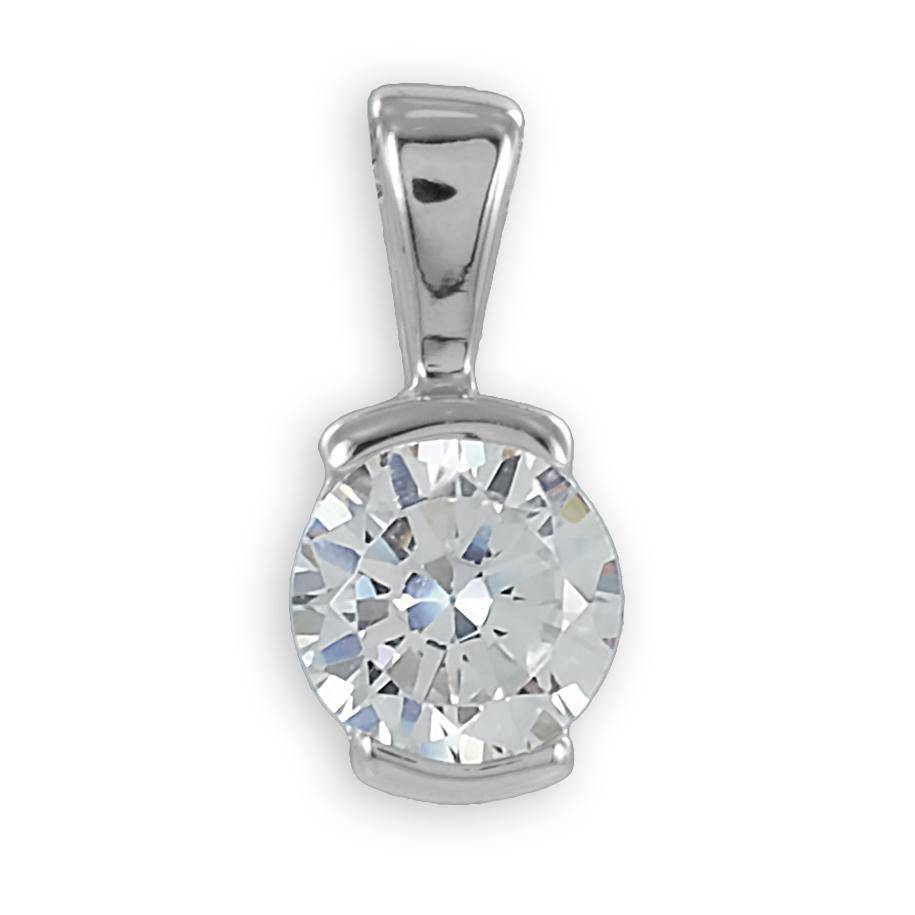 925 Sterlingsilber Halskette Damen Zirkonia Anhänger von Hitschmuck-Berlin