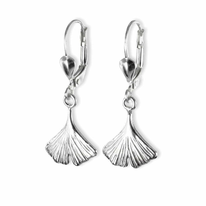 925 Sterlingsilber Ohrringe Damen Ginkgoblatt von Hitschmuck-Berlin