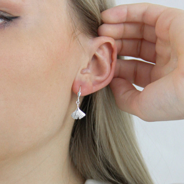 925 Sterlingsilber Ohrringe Damen Ginkgoblatt