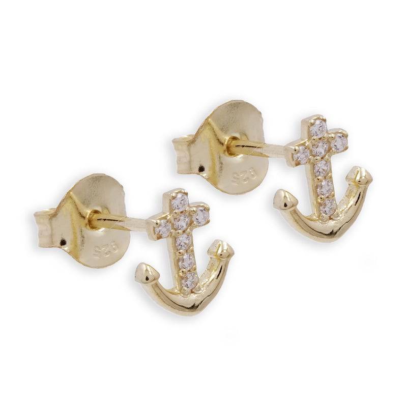 925 Sterlingsilber Ohrringe Damen Anker Ohrstecker mit Zirkonia von Hitschmuck-Berlin