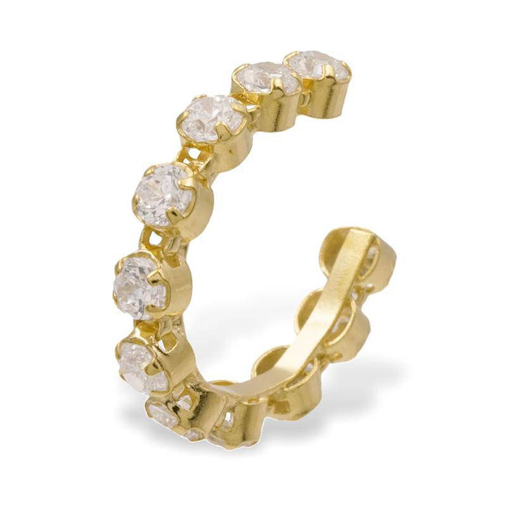 925 Sterlingsilber vergoldet Ohrringe Damen Ear Cuff mit Zirkonia von Hitschmuck-Berlin