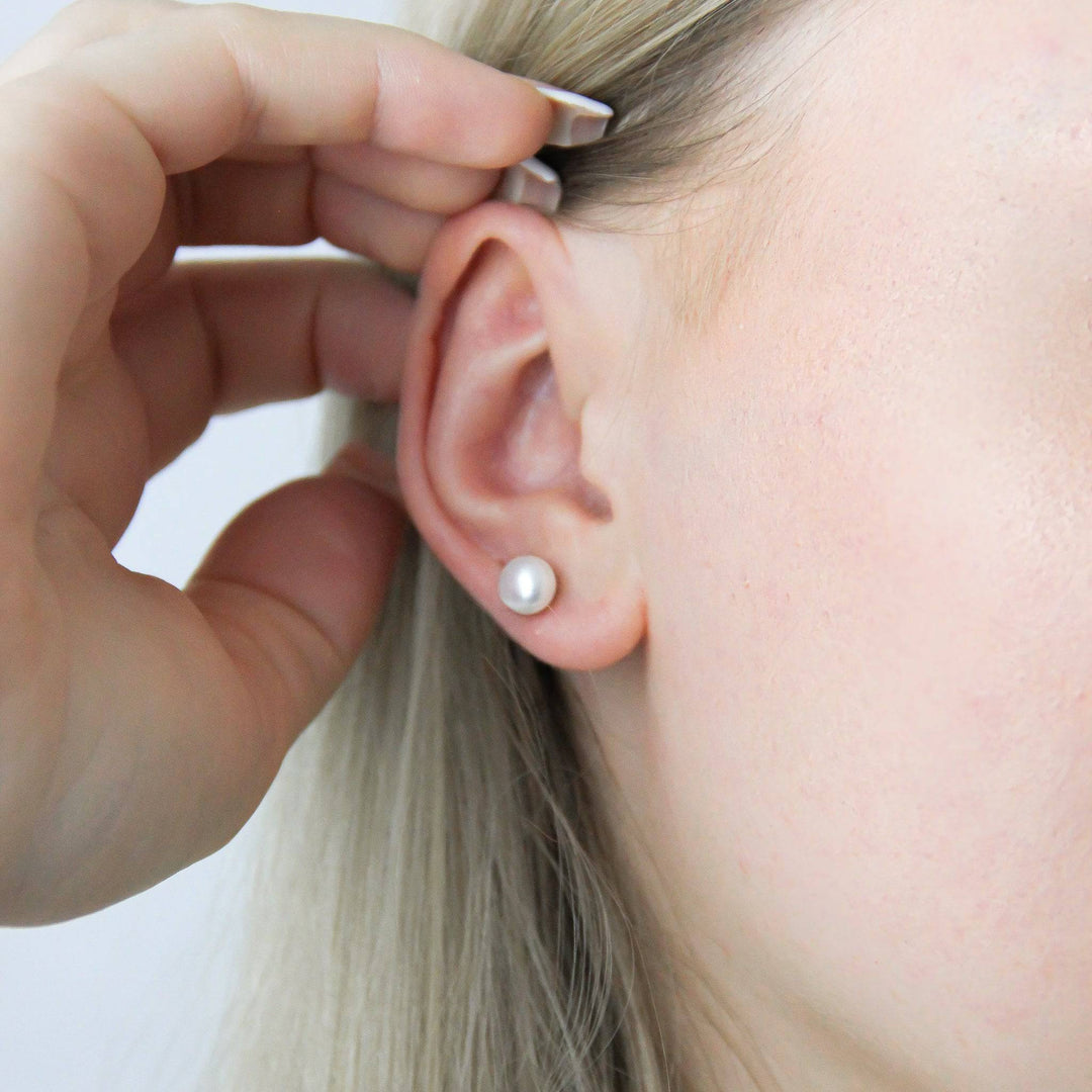 925 Sterlingsilber Ohrringe Damen Ohrstecker Süßwasser-Zuchtperle