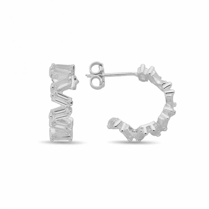 925 Sterlingsilber vergoldet Ohrringe Damen Baguette
