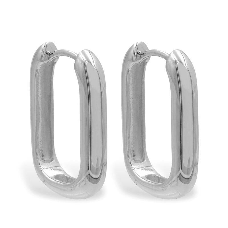 925 Sterlingsilber vergoldet Ohrringe Damen Klappcreolen lang