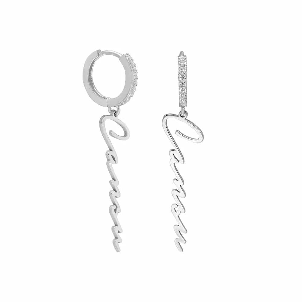 925 Sterlingsilber vergoldet Ohrringe Damen Namensohrringe
