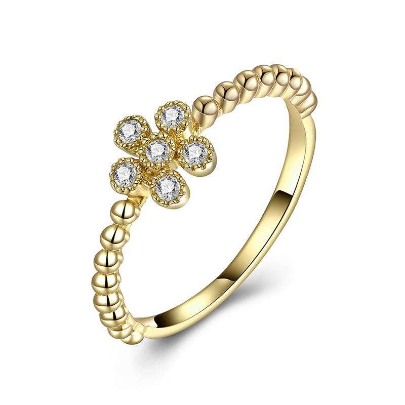 925 Sterlingsilber vergoldet Damen Blumen-Ring von Hitschmuck-Berlin