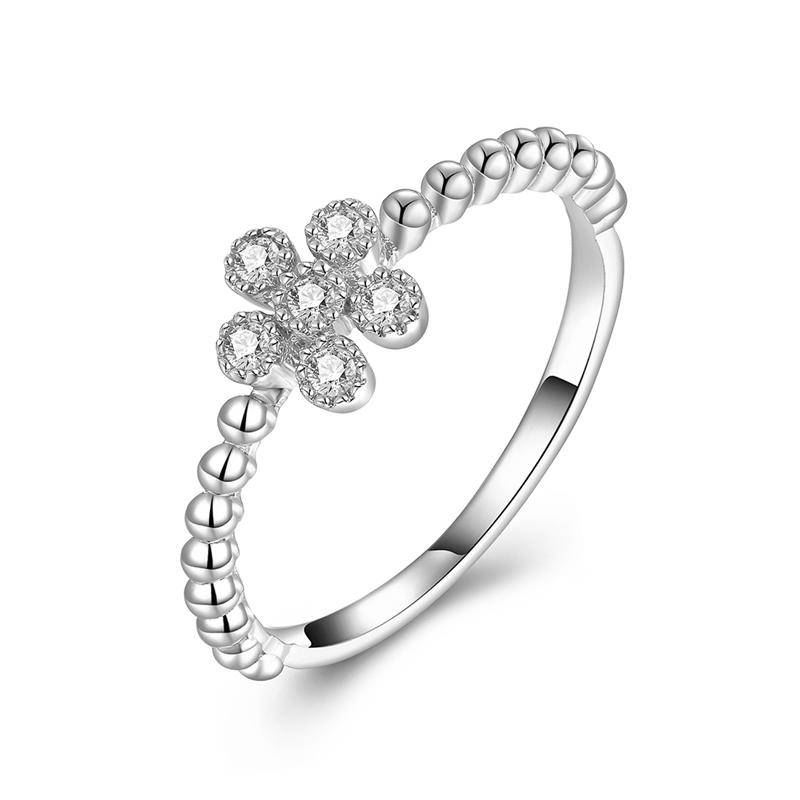 925 Sterlingsilber vergoldet Damen Blumen-Ring