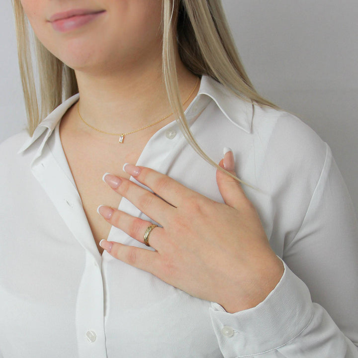 925 Sterlingsilber vergoldet Damen Damenring Croissant